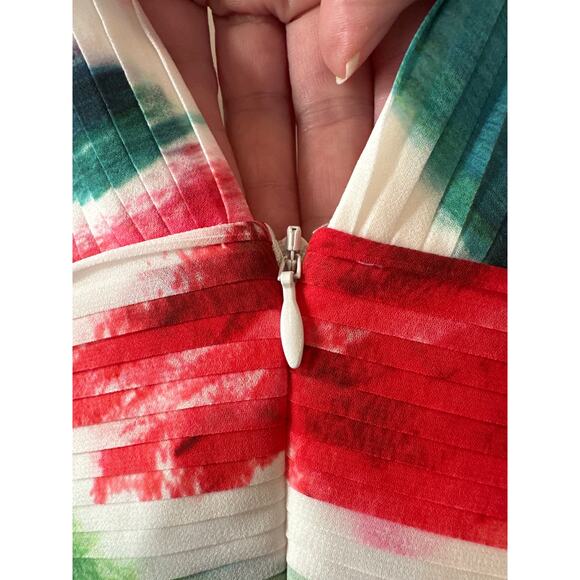 PatBO NWT Allegro Deep V-Neck Floral Chiffon Maxi Dress Size 2 Multicolor Print - Picture 7 of 11